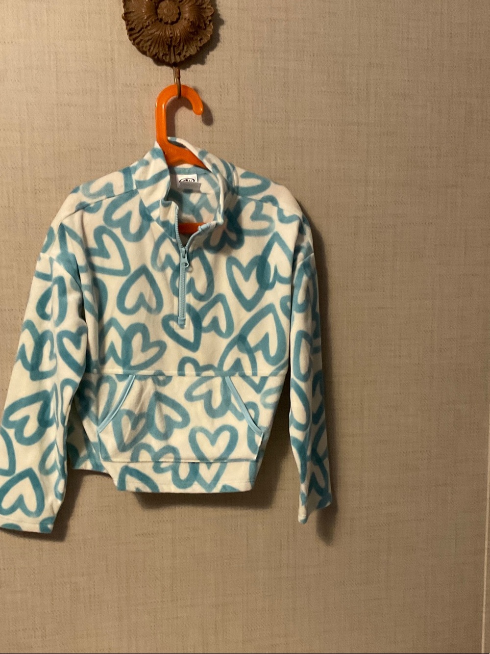 Athletic Works Blue & White Heart-Print Fleece Pullover